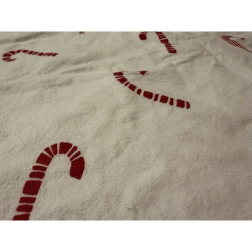 Garnet‎ Hill Candy Cane Flannel King Size Pillowcase Cotton Holiday Christmas